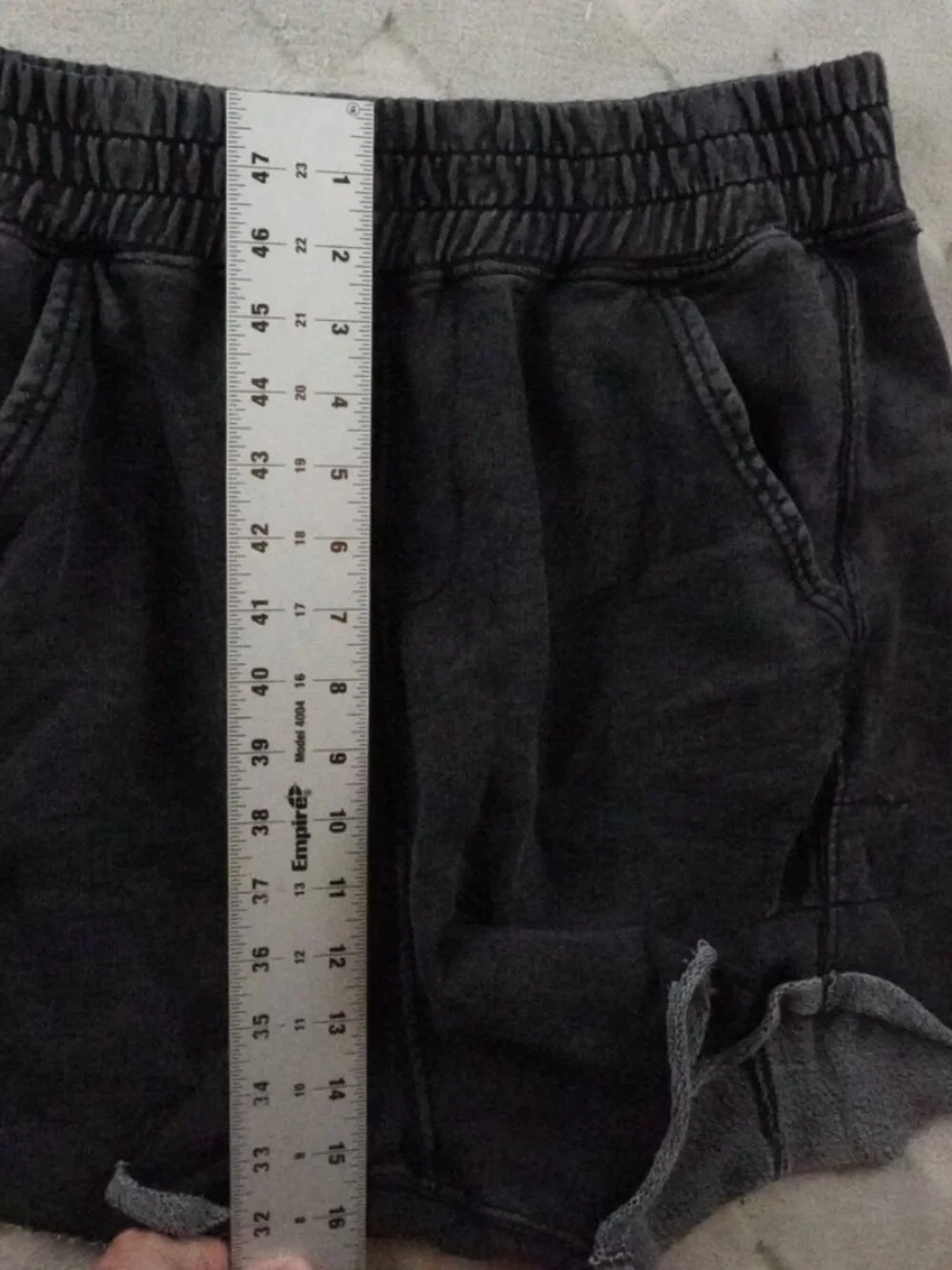 Free People High Waist Black Terry Shorts